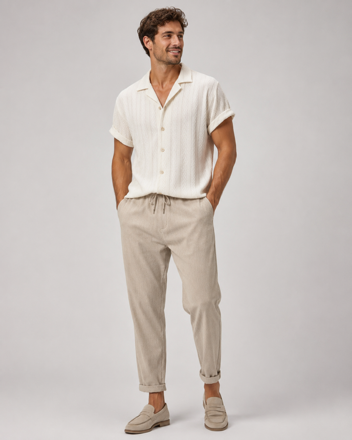 Cedran Textured Shirt & Trouser Set