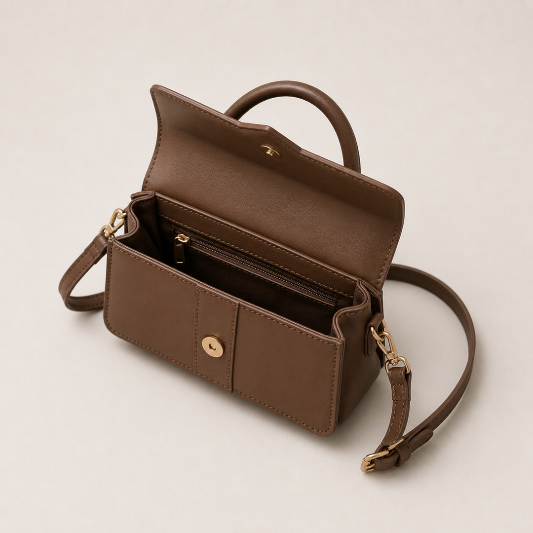 Classic Brown Mini Top Handle Bag