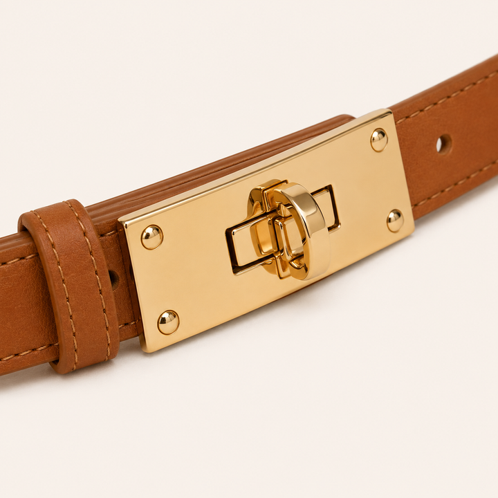 Elegant Tan Leather Belt