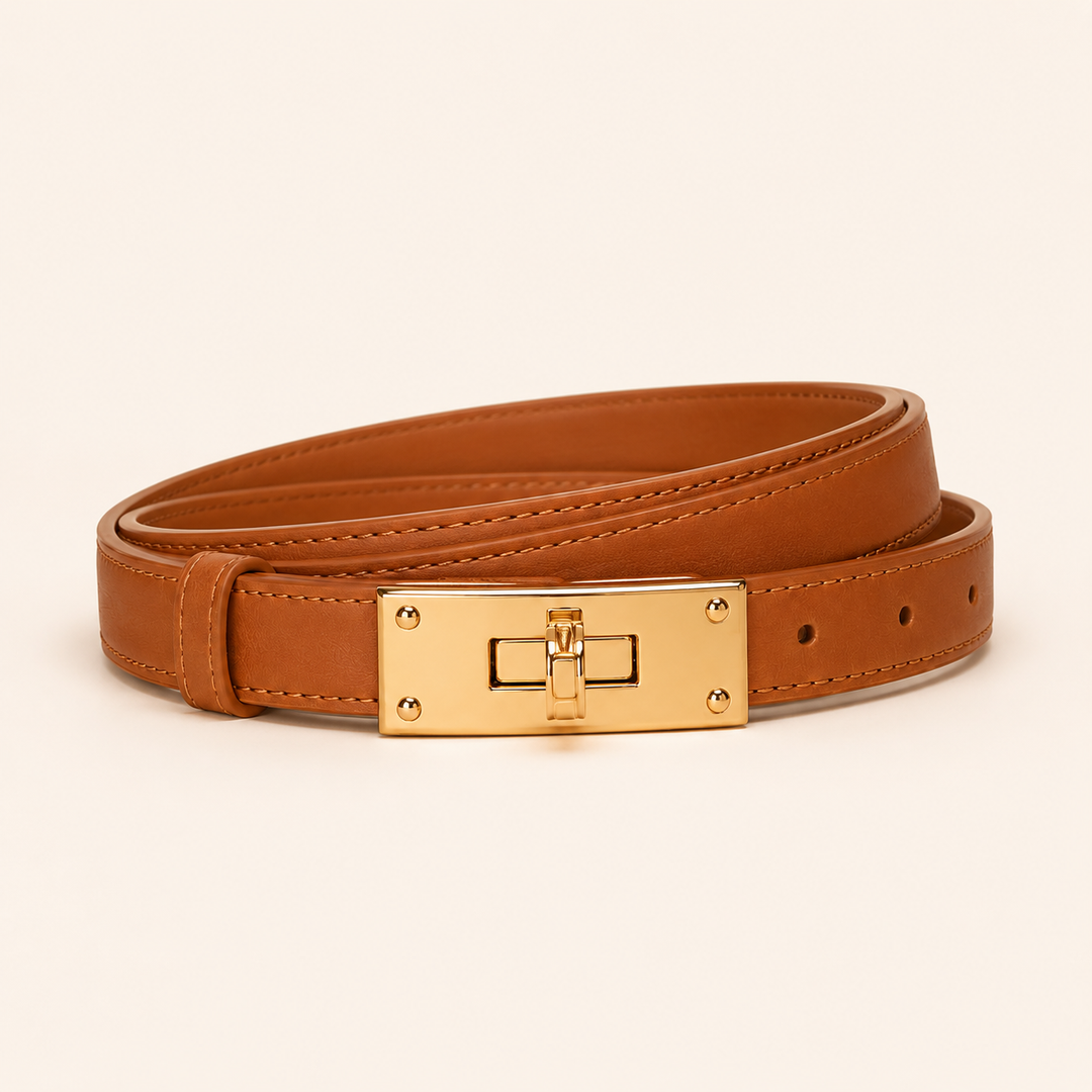 Elegant Tan Leather Belt